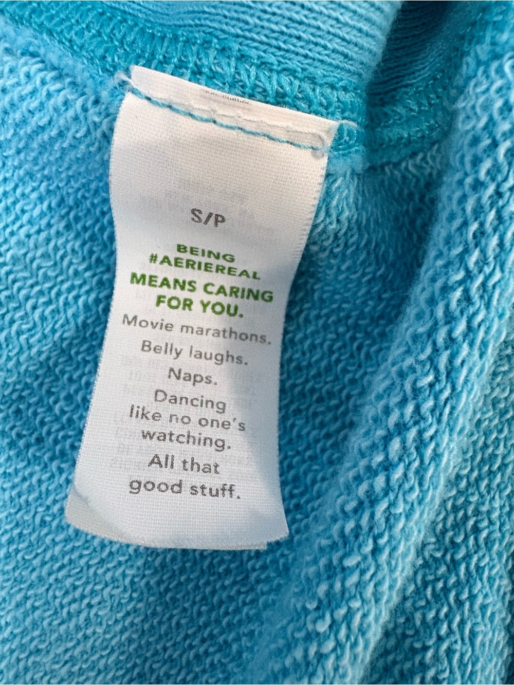 Aerie Vacay Every Day Oversized V Neck Sweatshirt French Terry Turquoise S - Picture 9 of 11